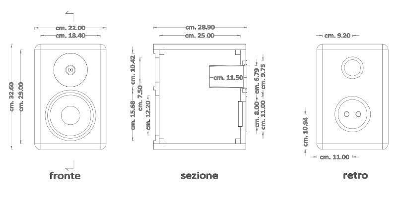 disegno Naboo condotto circolare posizionato sul baffle posteriore