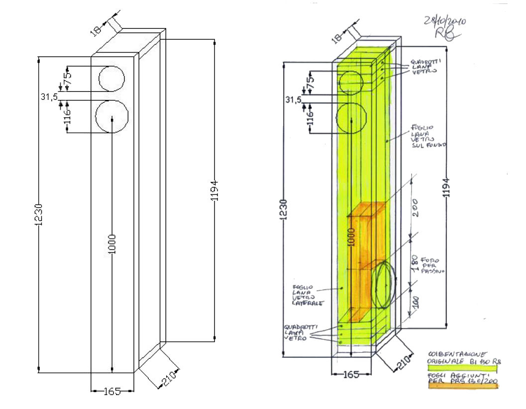 Renato Giussani BI 130 AP08 diffusore DIY disegno fonoassorbente